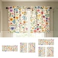 thumbnail image 4 of Tarmeek 1 Pack 2D Printed Kitchen Short Cafe Curtain Voile Fabric Rod Pocket Light Filtering Window Treatment Short Tier Curtains for Kitchen Window, 4 of 9