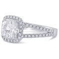 thumbnail image 5 of 8MM Cushion Cut Moissanite and Diamonds Split Shank Halo Engagement Ring C21M, 5 of 6