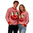 thumbnail image 4 of Chandail en Molleton Décontracté à Rayures Imprimé Col Rond Sans Capuche Chandail à Manches Longues pour Hommes Rouge Xxxxxl, 4 of 5
