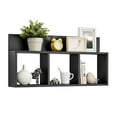 thumbnail image 2 of Danya B. Modern 3 Cube Floating Wall Shelf with Display Ledge - Easy to Hang Wall Mounted Triple Cubby Shelf - Black, 2 of 13