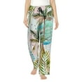 thumbnail image 1 of Balery Watercolor Palm Tree Pantalones de pijama para mujer, pijamas ultraligeros, pantalones de estar por casa-XX-Large, 1 of 6