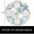 thumbnail image 2 of Marine Round Table Cloth Sea Shells Stars Mollusk Coral Elastic Edged Table Cover Fade And Stain Resistant Table Cloths Easy To Clean Fits Tables 40-44" Diameter, 2 of 6