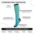 thumbnail image 2 of Pofeuu Teal Turquoise Print Compression Socks for Women & Men Circulation - Best Support for Nurses,Running,Athletic,Sports, 2 of 7