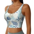 thumbnail image 2 of Goofa Algae Corals and Seashells Printed Sports Bras for Women, High Impact Running Bra Workout Crop Tank Tops Longline Sports Bra Push up-XX-Large, 2 of 9