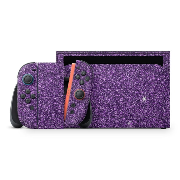 DesignSkinz Sparkling Purple Ultra Metallic Glitter Full-Body Skin Decal Wrap Cover for Nintendo Switch 2