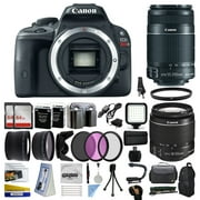 Canon EOS Rebel SL1 DSLR SLR Digital Camera + 18-55mm STM + 75-300mm USM Lens + 128GB Memory + 2 Batteries + Charger + LED Video Light + Backpack + Case + Filters + Auxiliary Lenses + More