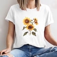 thumbnail image 4 of BiZtdJrK Summer Top for Women Sunflower Graphic Tees Teen Girls Cute Print T-Shirt White S, 4 of 6