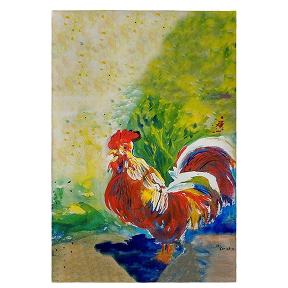 Betsy Drake Interiors Red Rooster Guest Towel