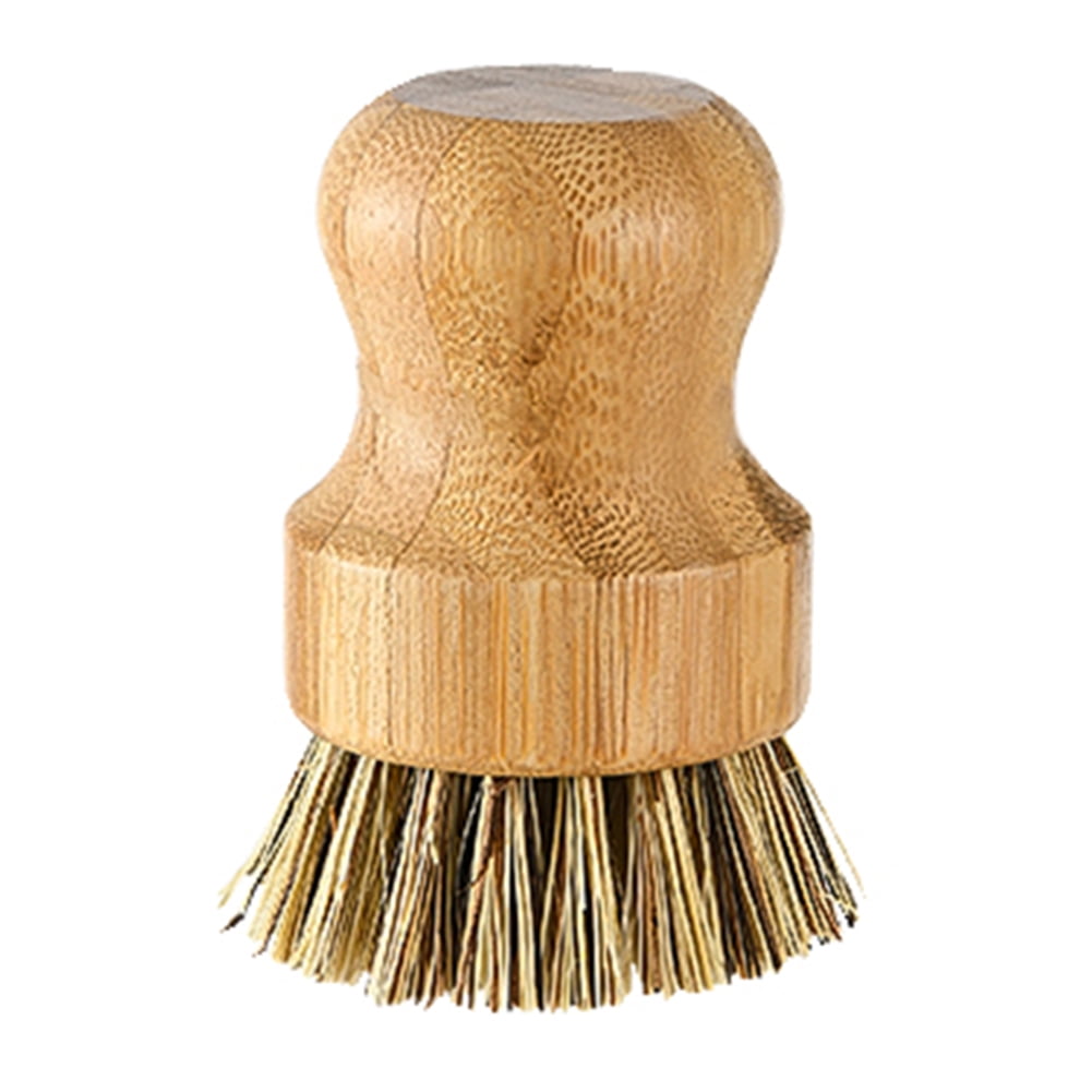 huoge Palm Pot Brush Round Mini Scrub Brush Natural Scrub Brush Wet