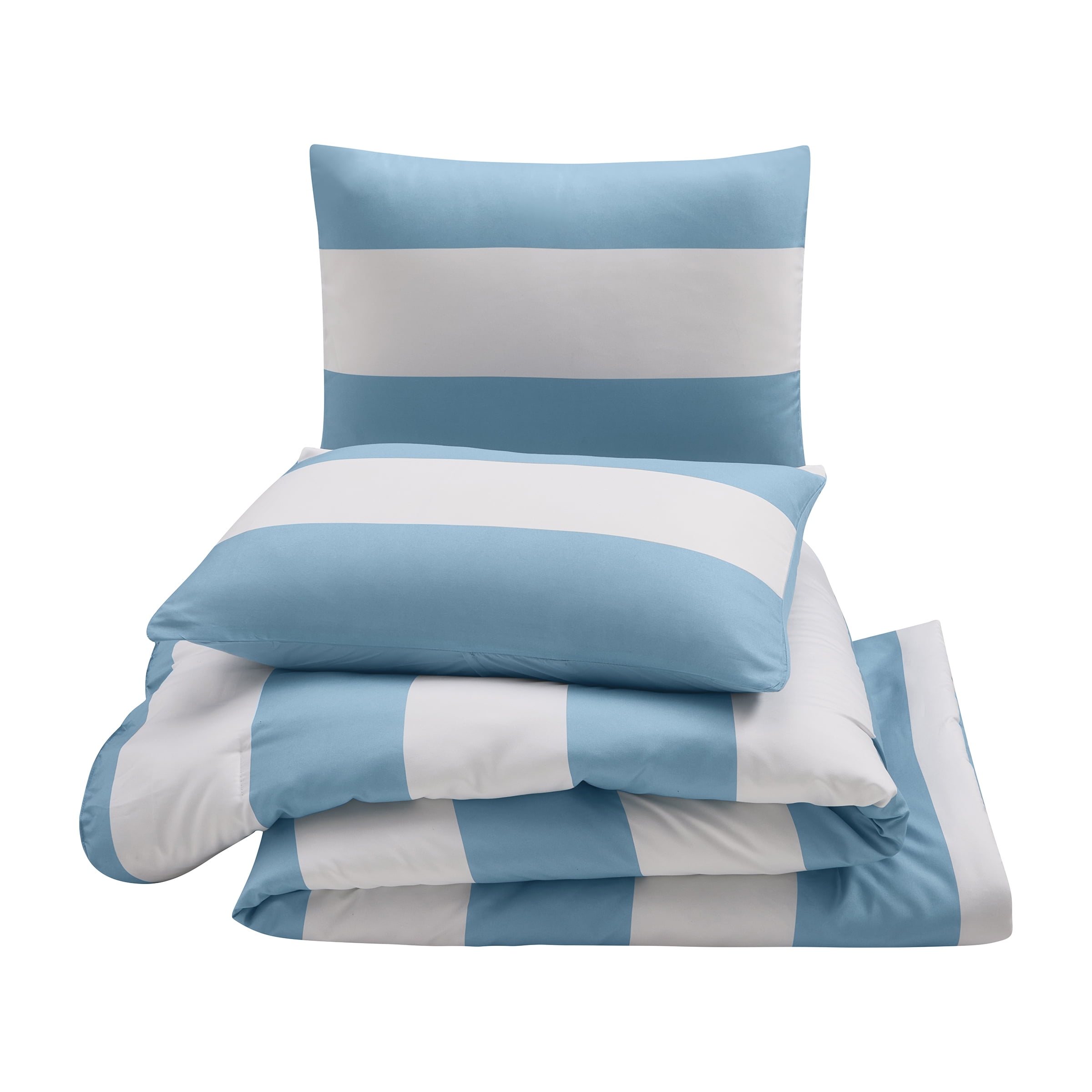 Urban Playground Kids and Teens Lavelle Stripe Blue/White 3-Piece Quilt Set, Full/Queen