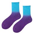 thumbnail image 2 of Oksale Gradient Crew Socks for Women Men Thermal Soft Cozy Cotton Socks Trendy Breathable Fall Socks for Couple Blue Free Size, 2 of 2