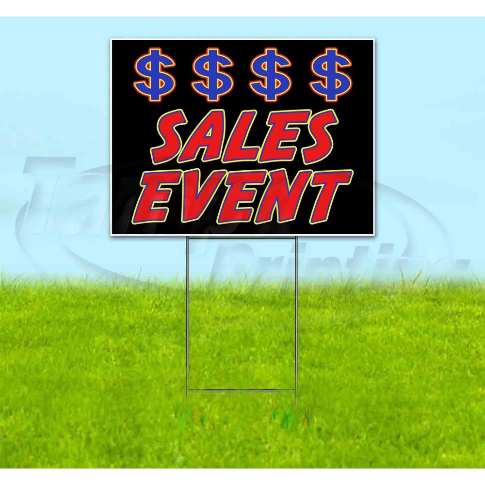 Sales Event (18" X 24") Yard Sign, Includes Metal Step Stake Walmart