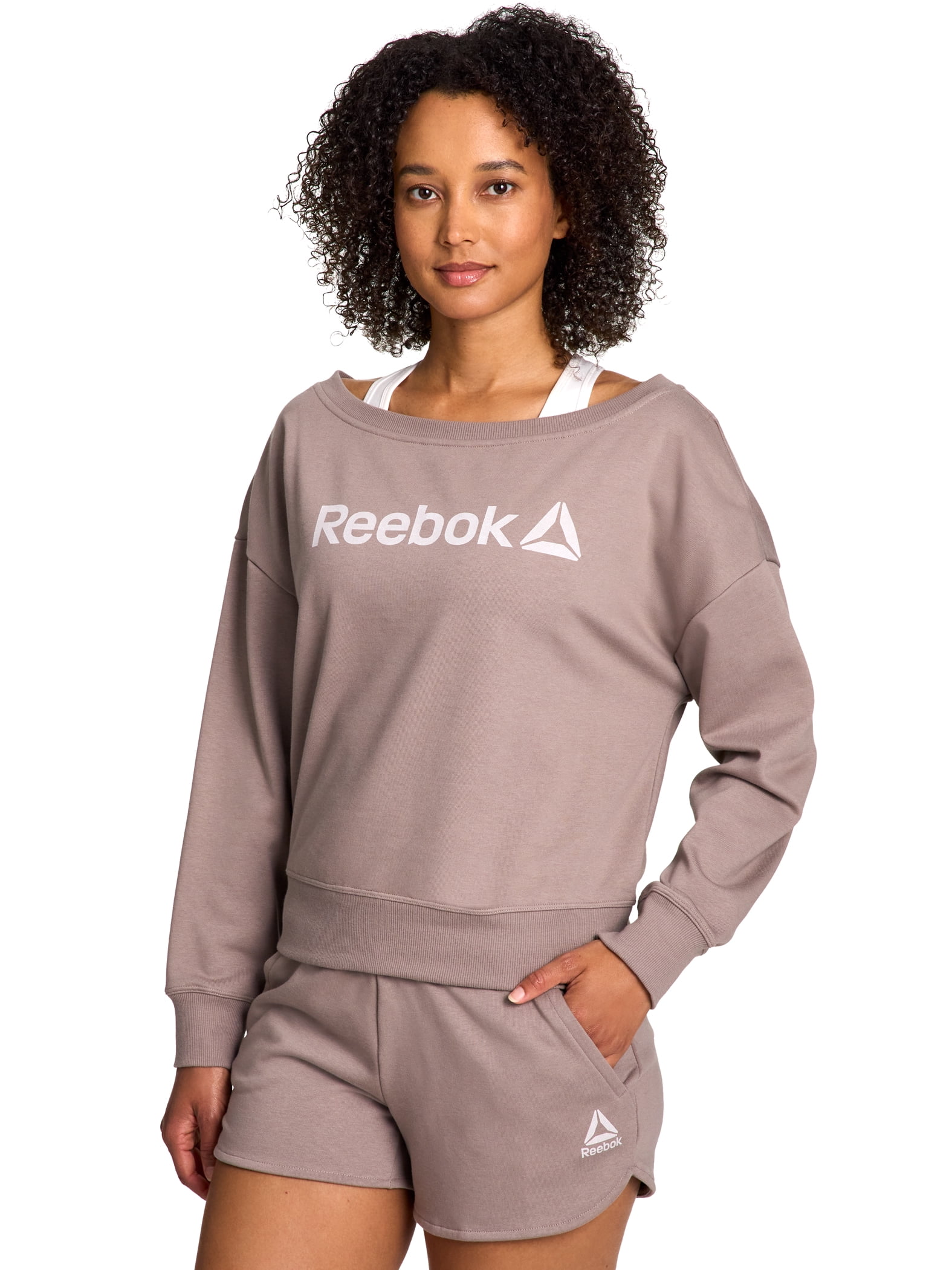 Reebok Women's Studio Off the Shoulder Sweatshirt, Sizes XS-XXXL