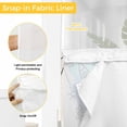 thumbnail image 3 of No Hook Teal Blue Science Shower Curtain with Snap in Liner Set, Funny Cartoon Artwork Wood Grain Waterproof Fabric Bathroom Curtains with See Through Top Window, Hotel Style Small 36 x 72 Inch, 3 of 9