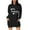 Black, variant on TIMIFIS Hooded Sweater Dress Women's Christmas Print Loose Long Sleeve Hoodie Sweater Top Hooded Dress with Pockets