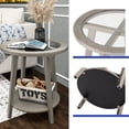 thumbnail image 4 of FOROUTIA Round End Table,2-Tier MDF Side Table with Glass Top & Shelf, 4 of 6
