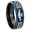 Black And Blue Step Edge, variant on Irish Claddagh Concave Black Tungsten Men Ring 10MM