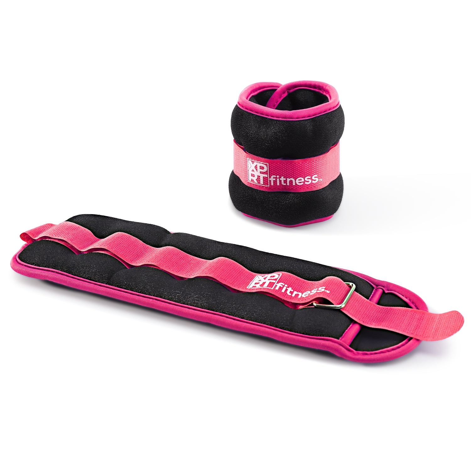 1 Pair FLO360 Fitness Ankle/Wrist Weights with Adjustable Strap 5lb Pink 
