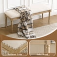 thumbnail image 5 of Dayalane 46'' French Country Wooden Entryway Bench, Linen Upholstered Entryway Shoe Rack Bench with Nailhead Trim for Kitchen Bedroom Indoor and Hallway, Beige, 5 of 11