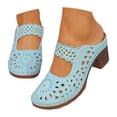 thumbnail image 3 of Women's Closed Toe Heel Sandals On Block Heel Walking Slides Shoes Mules for Women Dressy Summer Casual Hollow Out Comfort Slippers Outdoor Platform Slide Wedge Sandals, 3 of 9