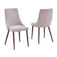 thumbnail image 4 of Ensemble de Table à Manger Circulaire en Verre Clair 5pc avec Chaises en Tissu Beige, 4 of 4
