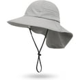 thumbnail image 2 of Minzimin Toddler Kids Girls Boys Sun Hat Summer UPF 50+ Protection Caps Wide Brim Neck Flap Beach Play Hats Age 1-7 Years, 2 of 8