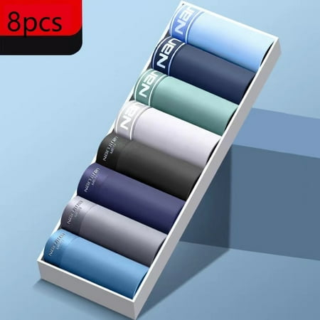 

8/Pcs/Lot Boxer Men S Shorts Breathable Comfortable Mens Underwear Mid Waist Antibacterial Ice Silk Male Quality Underpants