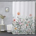 thumbnail image 3 of Floral Shower Curtain Colorful Flower Fabric Bathroom Curtains Set with 12 Hooks Watercolor Decorative Modern Accessories, Waterproof and Machine Washable (72" X 72"), 3 of 5