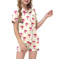 thumbnail image 1 of XDZJLR Tenues d'Été pour Filles, Ensembles de Pyjamas 2 Pcs Imprimé Graphique pour Enfants Chemise à Manches Courtes à Boutons Shorts Ensemble de Pyjama Loisirs Mode Urbaine, 5-6 Ans, 1 of 5