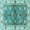 thumbnail image 1 of Ahgly Company Indoor Square Oriental Light Blue Modern Area Rugs, 5' Square, 1 of 4