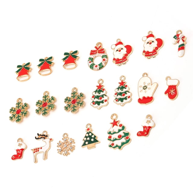 Colgantes navideños, 20 piezas de colgantes navideños, accesorios para manualidades navideñas, colgantes de guantes navideños, estética elegante