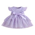 thumbnail image 1 of Toddler Girls Dress Sequins Stars Fly Sleeve Rib Knit Princess Dress, 1 of 8