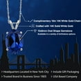 thumbnail image 2 of Gem Stone King 14K White Gold Blue Created Sapphire Pendant Necklace for Women | 3.30 Cttw | Gemstone September Birthstone | Oval 10X8MM | With 18 inch Chain, 2 of 6
