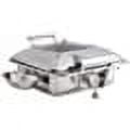 Induction Chafing Dishes- Commercial Stainless Steel 5 Qt. Food Warmer with Glass Top Soft-Close Lid for Buffet, Kitchen, Restaurant 2/3 Size