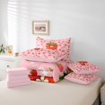 thumbnail image 6 of meiyoeat Kawaii Strawberry Daisy 7-Piece Twin Bedding,Sweet Fruit Initial P Letter Bedding Comforter Set For Girl,Pink Reversible, 6 of 7