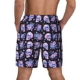 thumbnail image 2 of Lsque Mens Swim Trunks flower Skull rose Pattern - Bathing Suit Compression Liner - Beach Swim Shorts Swimwear - (S-3XL) - Stretch Quick Dry -Small, 2 of 9