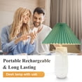 thumbnail image 5 of JuGuo Vintage Pleated Ceramic Table Lamp-3 Way Dimmable with USB Port & 4W LED Bulb - Touch Control Boho Table Lamp with Green Pleated Lampshade, Perfect for Living Room & Home Office Decor, 5 of 6