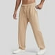 thumbnail image 2 of Pantalones cargo deportivos anchos y holgados para hombre: cintura elástica con cordón, mezcla de lino, corte holgado con bolsillos laterales para correr, hacer senderismo o llevar de forma informal., 2 of 6