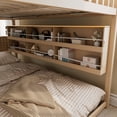 thumbnail image 5 of Leumius Full over Full Bunk Bed with Integrated Shelving, Color-Changing Lights and Pegboard for Boys Girls Beige, 5 of 9