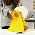 thumbnail image 6 of Coolnut Sunflower Yellow Kitchen Towels Set of 1 Dishcloths Hand Towels Tea Towels Ultra Absorbent for Cleaning Washing Drying Dishes Tableware 28'' x 18'', 6 of 7