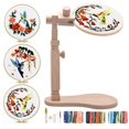 thumbnail image 1 of Soporte de aro para bordar TINDTOP de madera de haya con kit de 3 juegos para adultos, 1 of 7