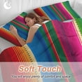 thumbnail image 5 of Mexican Stripes Bedding 3 Piece Duvet Cover Set California King, Blue Boho Red Green Orange Art Simple Soft Microfiber Comforter Cover with Zipper Closure & Pillowcases, FadeResistant Quilt Cover, 5 of 9