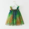 thumbnail image 2 of Fsqjgq Baby Girl Clothes Baby Easter Dress Cute 17T Dresses for Toddler Girls Green Toddler Girls Sleeveless Star Moon Tie Dye Tulle Holiday Dress Dance Party Princess Dresses Clothes 130, 2 of 6