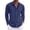 Dark Blue, variant on New Men's Casual Cotton And Linen Long Sleeve Shirt Solid Lapel Hidden Button Fashion Comfortable High Street Top Men's Clothes Breathable Lapel Top