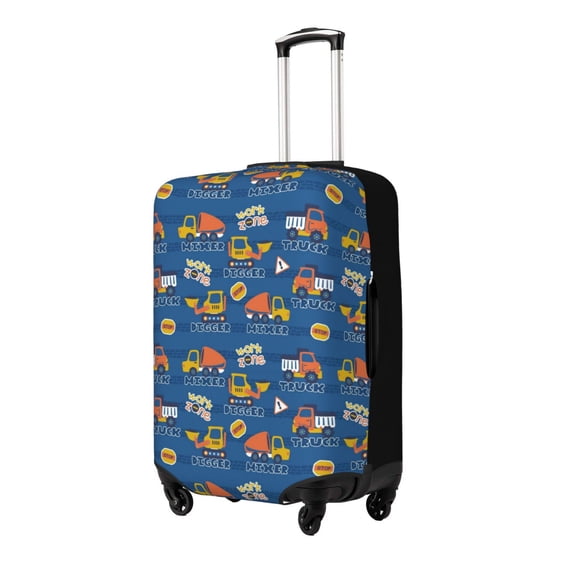 Hirioo Construction Vehicles for Elasticity Suitcase Cover (No luggage Included) Durable Luggage Protector Fits 18-32 Inch Luggage-Small
