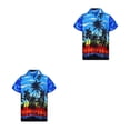 thumbnail image 1 of Qarigey Camisa de manga corta para la playa, informal, a la moda, holgada, con botones estampados, para vacaciones, ropa de playa de un solo Type11 NO11, 1 of 6