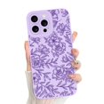 thumbnail image 1 of Funda de teléfono MZELQ para iPhone 16 Pro Max Silicone Floral Purple, 1 of 6