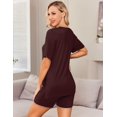 thumbnail image 5 of Ekouaer Women' Maternity Pajamas 2 Piece Outfits Short Sleeve Shirts and Lounge Shorts Sets Maternity Loungewear Mama Clothes, 5 of 6