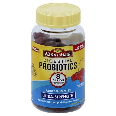 Nature Made Ultra Strength Probiotic Gummies, Raspberry & Cherry, 4 42 Each - (Pack of 2)