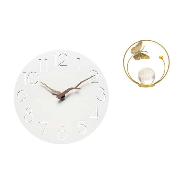 Reloj de pared,Reloj de pared decorativo para baño y dormitorio.,Estatua de bola de cristal,Estatuas de bolas de cristal para decoración del hogar,escritorio interior,Escultura de bola de
